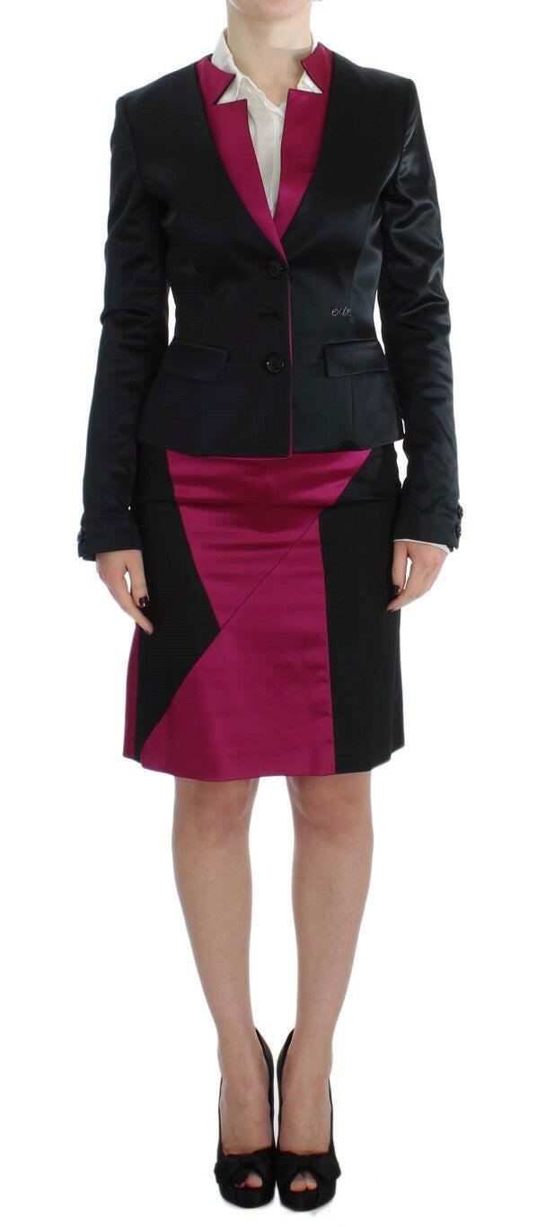 Exte Black Pink Two Piece Suit Skirt & Blazer -   -  Exte.