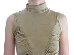 Exte Gold Nylon Turtleneck Top Blouse -   -  Exte.