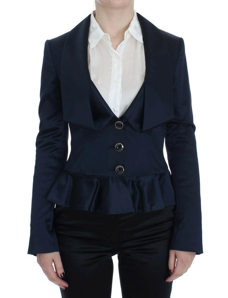 Exte Blue Three Button Single Breasted Blazer Jacket -   -  Exte.