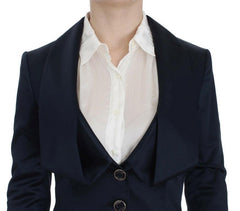 Exte Blue Three Button Single Breasted Blazer Jacket -   -  Exte.