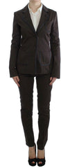 Exte Brown Stretch Two Button Suit -   -  Exte.