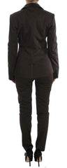 Exte Brown Stretch Two Button Suit -   -  Exte.