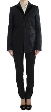 Exte Black One Button Three Piece Suit -   -  Exte.