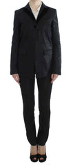 Exte Black One Button Three Piece Suit -   -  Exte.