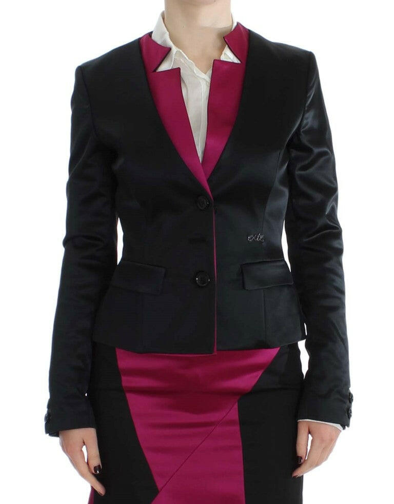 Exte Black Pink Stretch Blazer Jacket -   -  Exte.