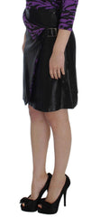 Exte Black Wool Silk Above Knee Straight Skirt -   -  Exte.