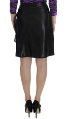 Exte Black Wool Silk Above Knee Straight Skirt -   -  Exte.