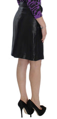 Exte Black Wool Silk Above Knee Straight Skirt -   -  Exte.