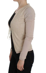 PINK MEMORIES Pink Floral Lace Wrap Sweater -   -  PINK MEMORIES.