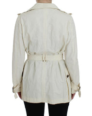 PLEIN SUD White Trench Coat Jacket -   -  PLEIN SUD.