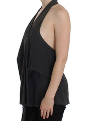 CORA GROPPO Gray Blue Stretch Blouse Top -   -  CORA GROPPO.