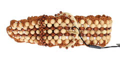 Dolce & Gabbana Brown Raffia Wood Beaded Wide Waist Belt -   -  Dolce & Gabbana.