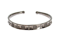 Nialaya Gray Rhodium 925 Silver Bangle Bracelet -   -  Nialaya.
