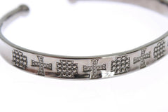 Nialaya Gray Rhodium 925 Silver Bangle Bracelet -   -  Nialaya.