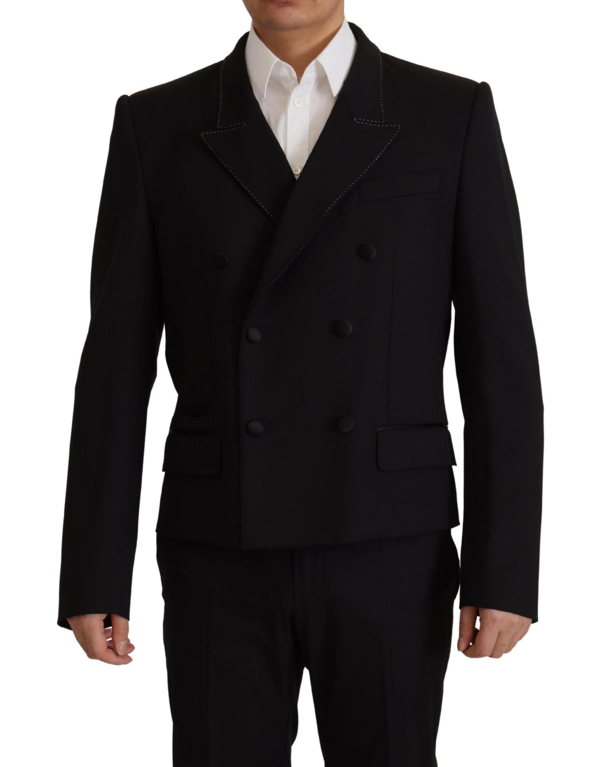 Dolce & Gabbana Black Double Breasted Coat Blazer Jacket -   -  Dolce & Gabbana.