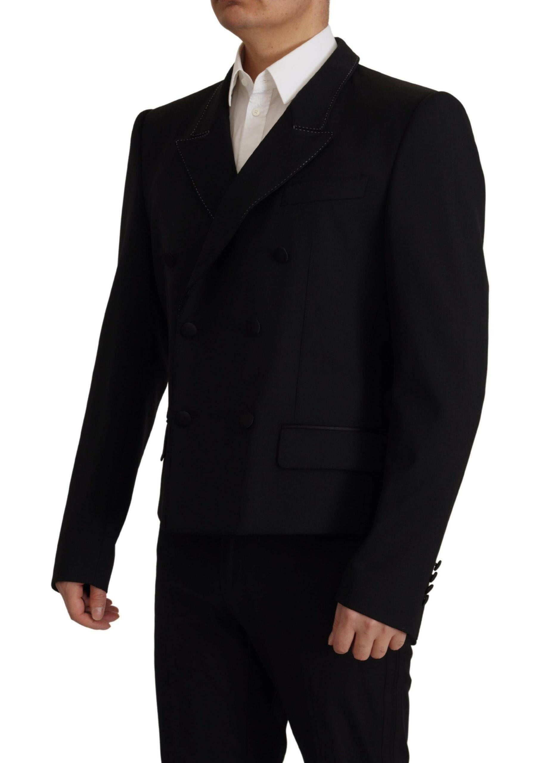 Dolce & Gabbana Black Double Breasted Coat Blazer Jacket -   -  Dolce & Gabbana. Dolce & Gabbana Black Double Breasted Coat Blazer Jacket -   -  Dolce & Gabbana.
