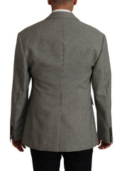 Dolce & Gabbana Gray Checkered Single Breasted Jacket Blazer -   -  Dolce & Gabbana.
