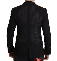 Dolce & Gabbana Black Single Breasted Coat Men Blazer -   -  Dolce & Gabbana.