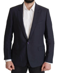 Dolce & Gabbana Dark Blue ALTA SARTORIA Jacket Coat Blazer -   -  Dolce & Gabbana.
