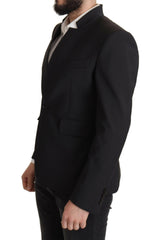 Dolce & Gabbana Black Wool Single Breasted Coat Men Blazer -   -  Dolce & Gabbana.