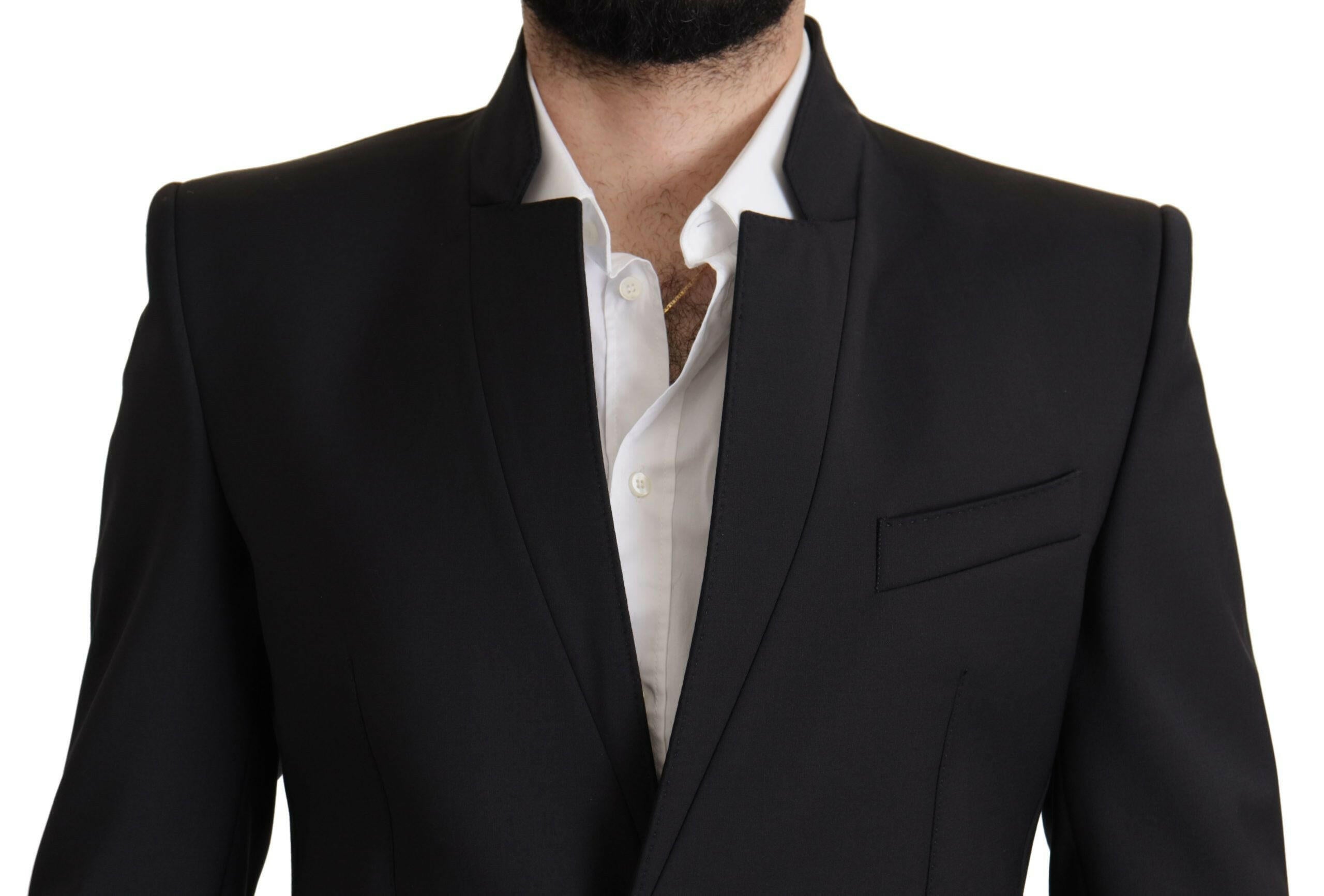 Dolce & Gabbana Black Wool Single Breasted Coat Men Blazer -   -  Dolce & Gabbana. Dolce & Gabbana Black Wool Single Breasted Coat Men Blazer -   -  Dolce & Gabbana.