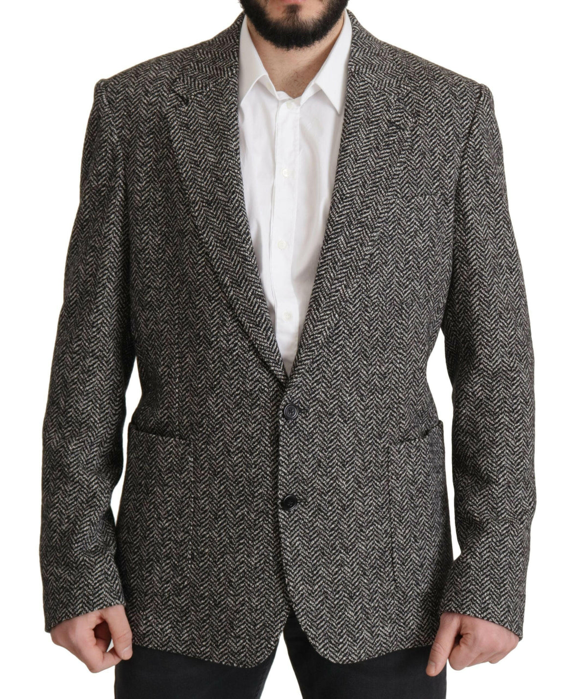 Dolce & Gabbana Gray Cotton Single Breasted Fantasy Blazer -   -  Dolce & Gabbana.