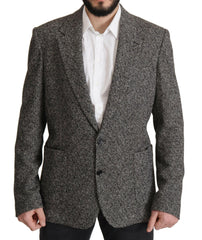 Dolce & Gabbana Gray Cotton Single Breasted Fantasy Blazer -   -  Dolce & Gabbana.