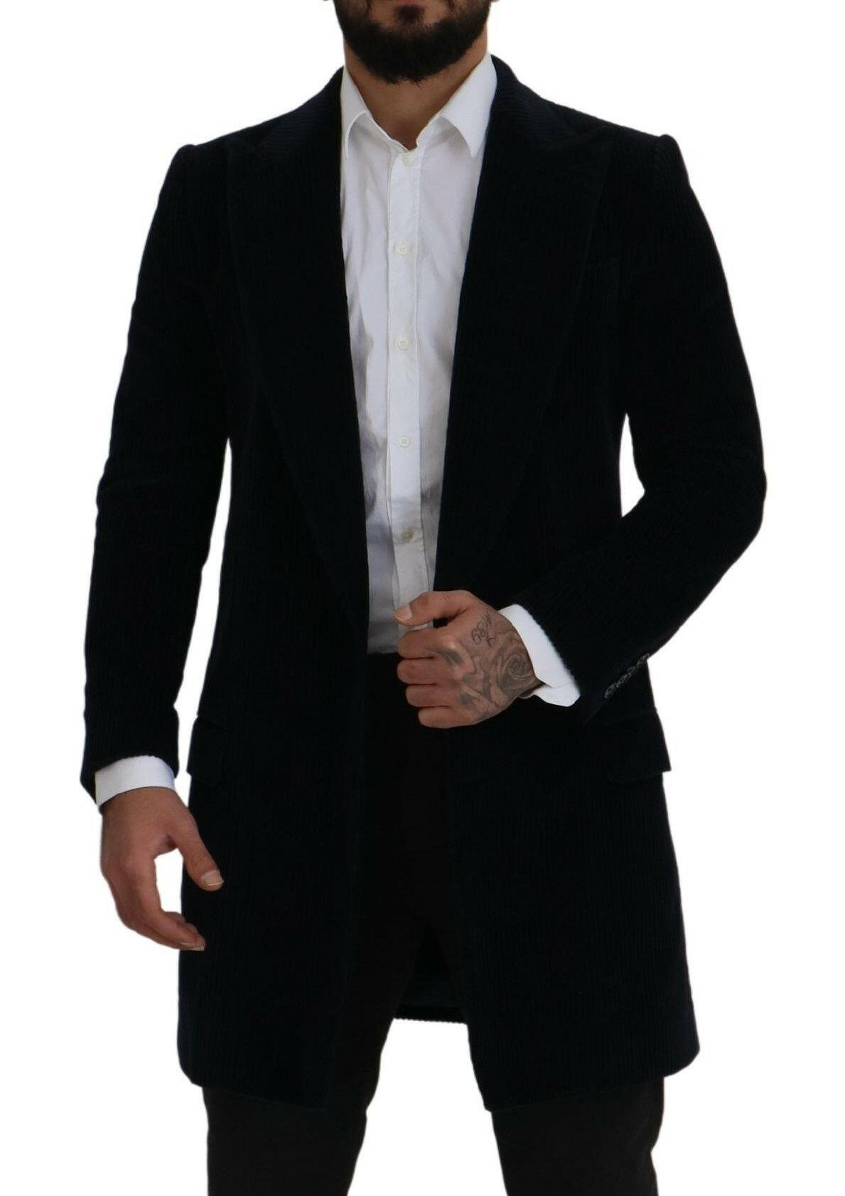 Dolce & Gabbana Black Cotton Cardigan Long Coat Men Jacket -   -  Dolce & Gabbana. Dolce & Gabbana Black Cotton Cardigan Long Coat Men Jacket -   -  Dolce & Gabbana.