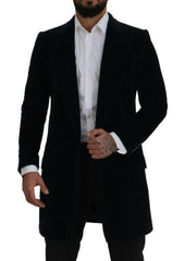 Dolce & Gabbana Black Cotton Cardigan Long Coat Men Jacket -   -  Dolce & Gabbana.