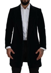 Dolce & Gabbana Black Cotton Cardigan Long Coat Men Jacket -   -  Dolce & Gabbana.