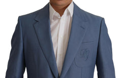 Dolce & Gabbana Blue Single Breasted Logo Blazer Jacket -   -  Dolce & Gabbana.