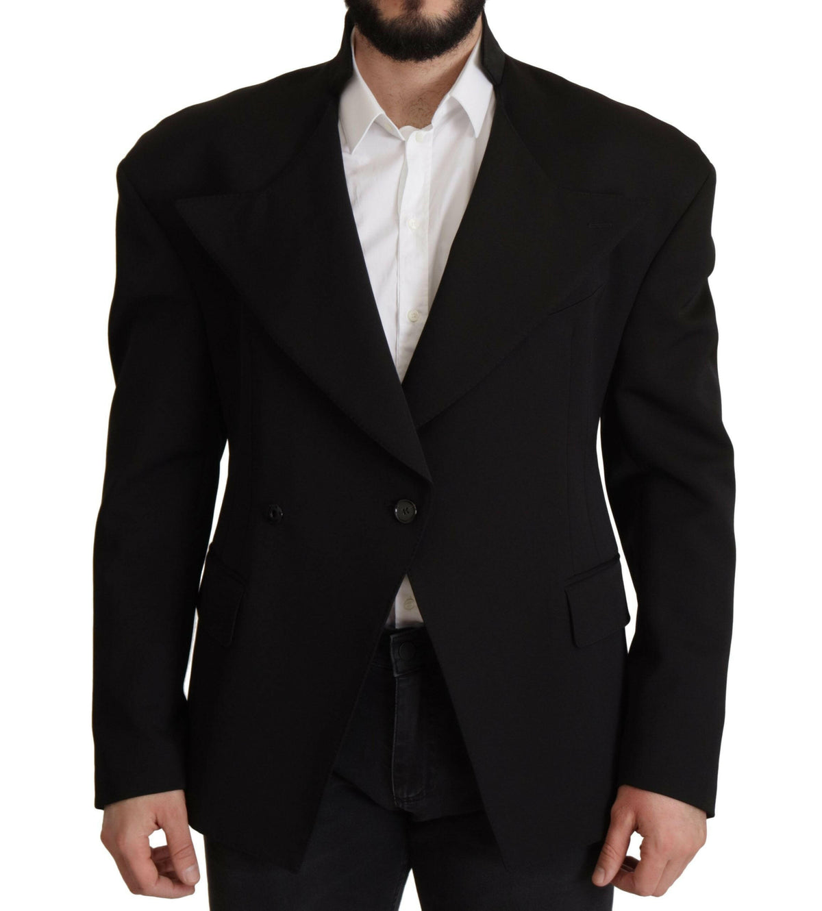 Dolce & Gabbana Black Wool Single Breasted Jacket Blazer -   -  Dolce & Gabbana.