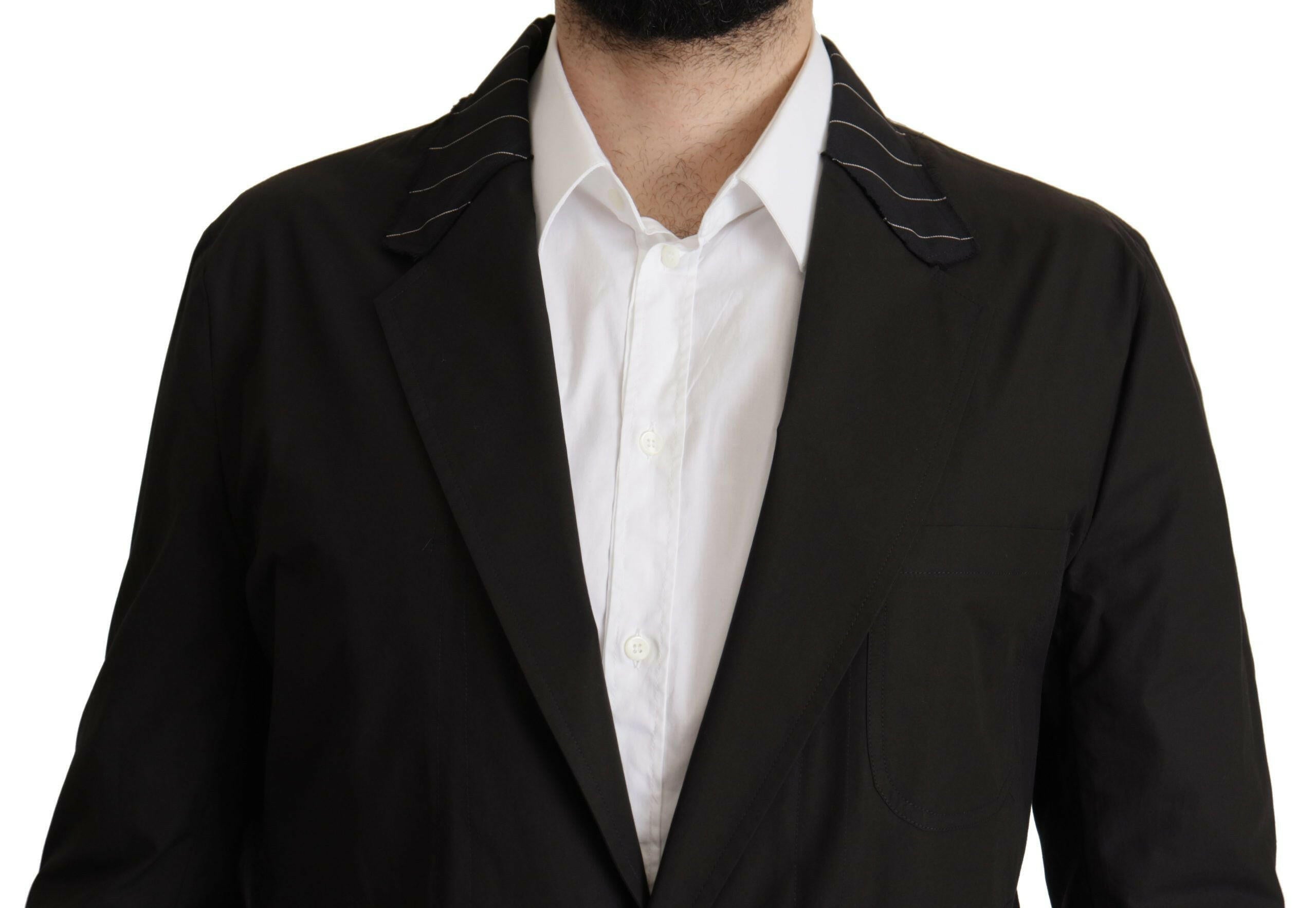 Dolce & Gabbana Black Cotton Single Breasted Blazer Jacket -   -  Dolce & Gabbana. Dolce & Gabbana Black Cotton Single Breasted Blazer Jacket -   -  Dolce & Gabbana.