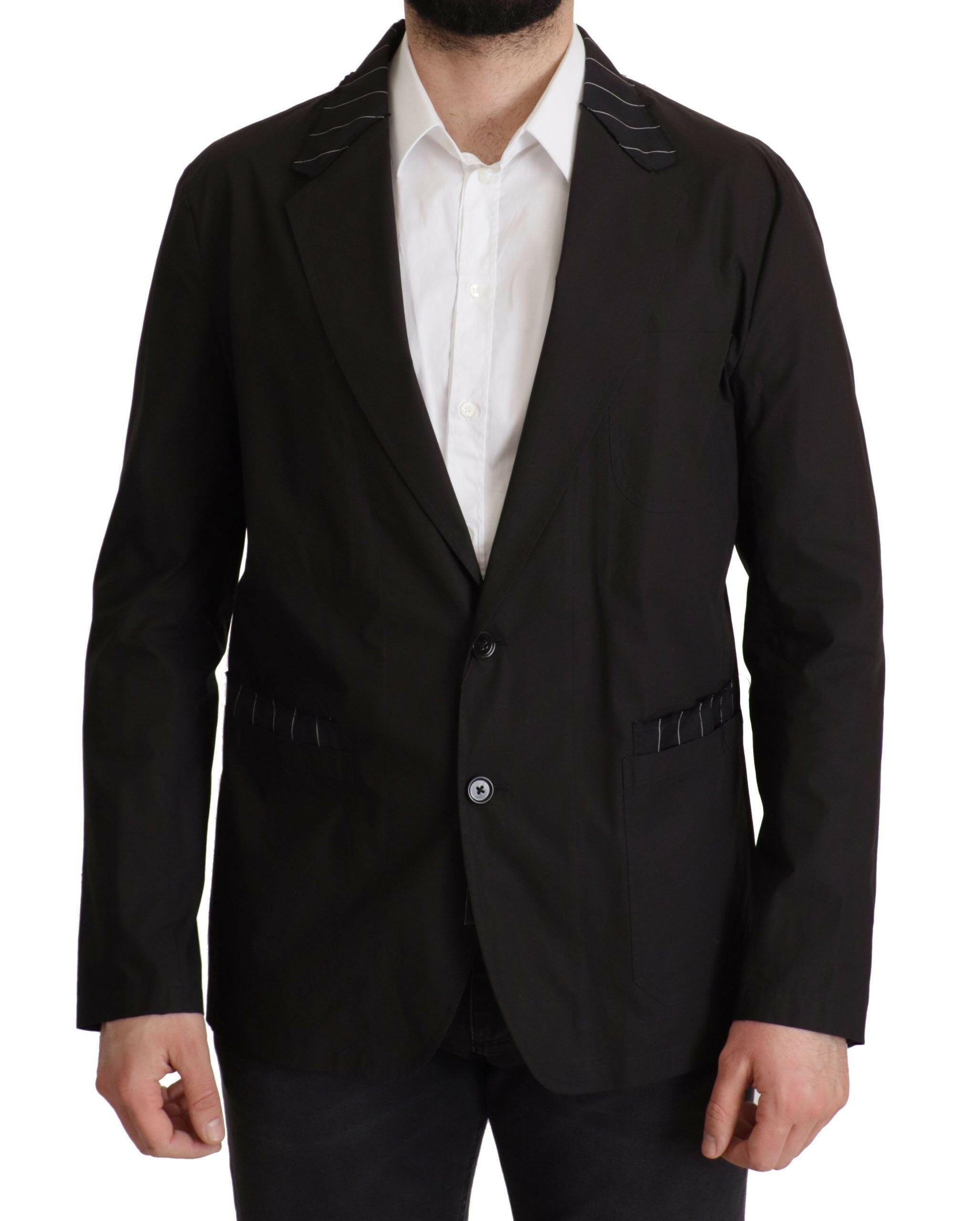 Dolce & Gabbana Black Cotton Single Breasted Blazer Jacket -   -  Dolce & Gabbana.