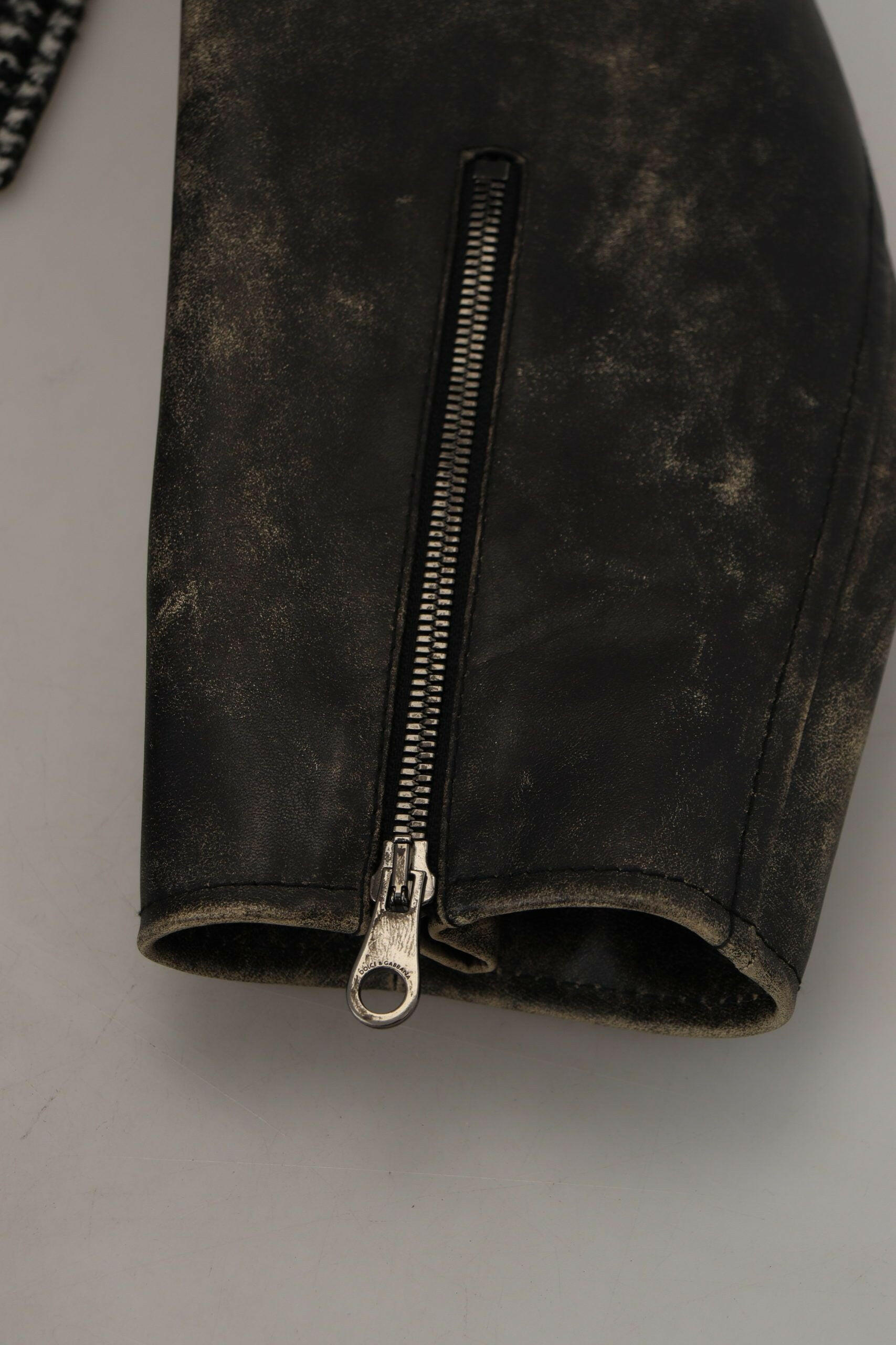 Dolce & Gabbana Black Houndstooth Polyester Bomber Jacket -   -  Dolce & Gabbana. Dolce & Gabbana Black Houndstooth Polyester Bomber Jacket -   -  Dolce & Gabbana.