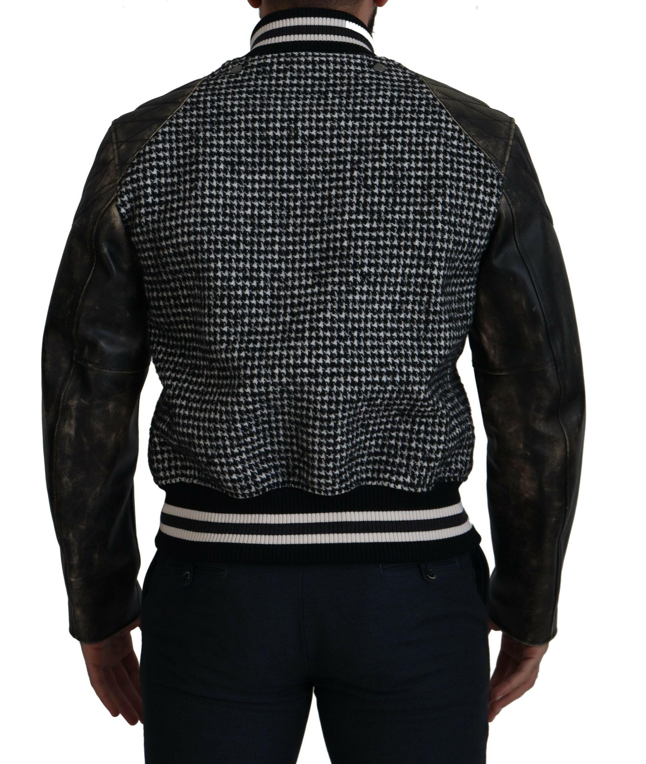 Dolce & Gabbana Black Houndstooth Polyester Bomber Jacket -   -  Dolce & Gabbana. Dolce & Gabbana Black Houndstooth Polyester Bomber Jacket -   -  Dolce & Gabbana.