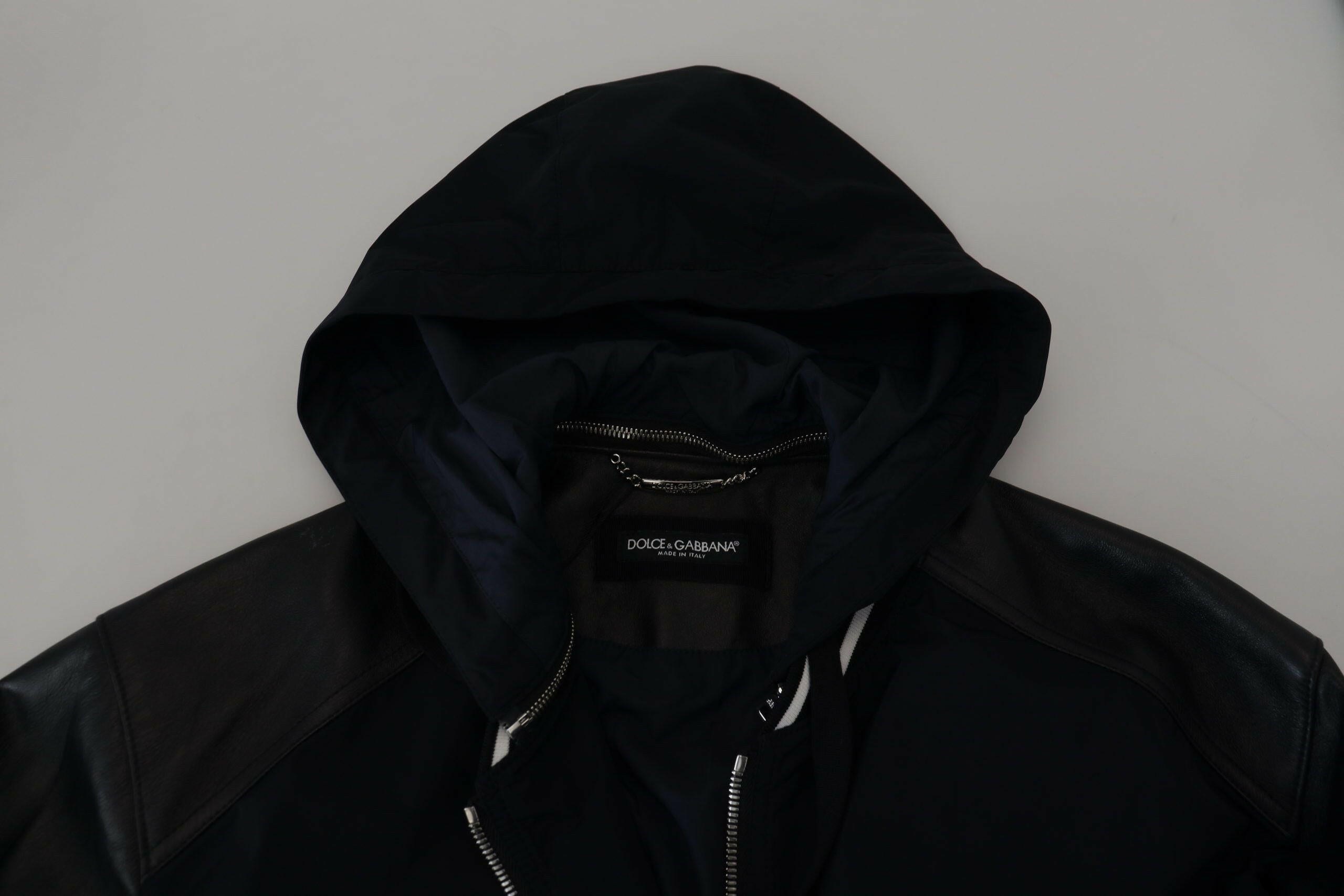 Dolce & Gabbana Black Polyester Hooded Blouson Coat Jacket -   -  Dolce & Gabbana. Dolce & Gabbana Black Polyester Hooded Blouson Coat Jacket -   -  Dolce & Gabbana.