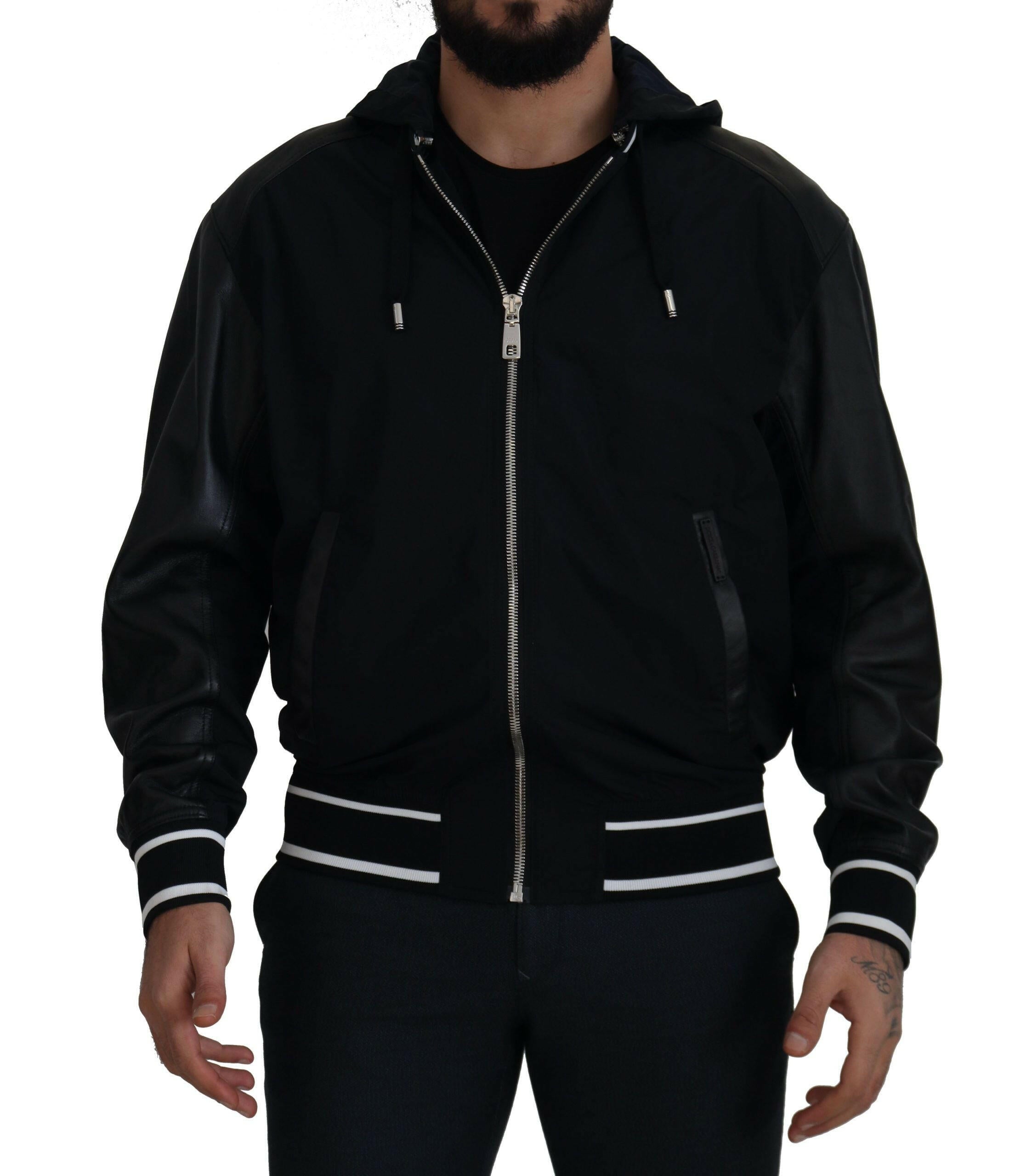 Dolce & Gabbana Black Polyester Hooded Blouson Coat Jacket -   -  Dolce & Gabbana.