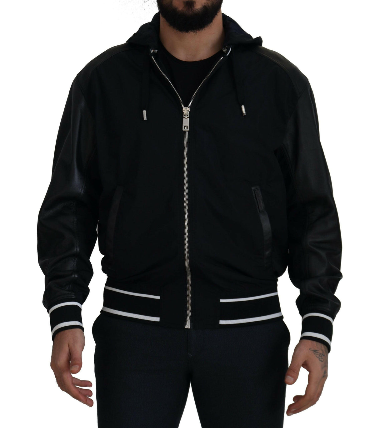 Dolce & Gabbana Black Polyester Hooded Blouson Coat Jacket -   -  Dolce & Gabbana.