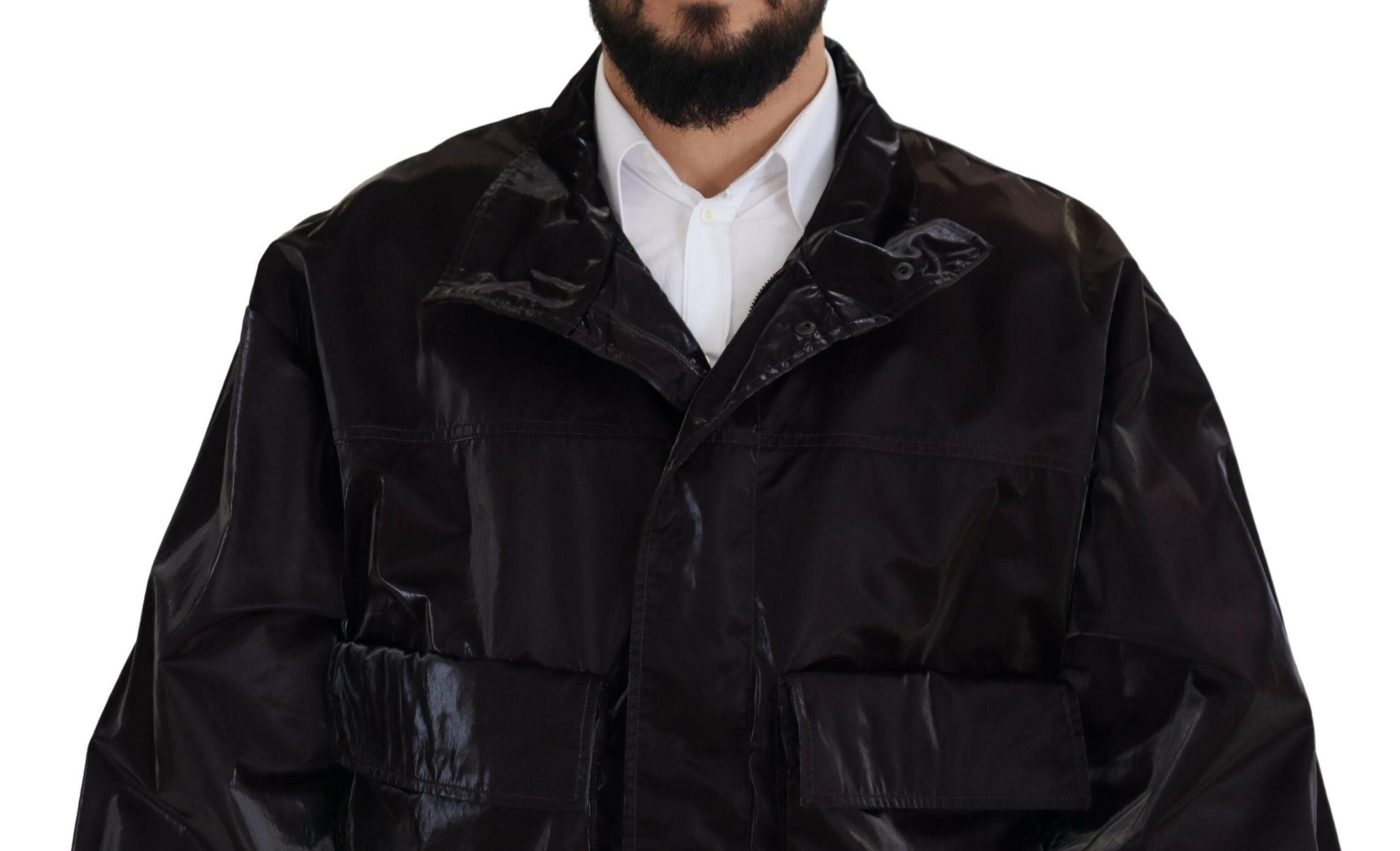 Dolce & Gabbana Bordeaux Nylon Collared Men Coat Jacket -   -  Dolce & Gabbana. Dolce & Gabbana Bordeaux Nylon Collared Men Coat Jacket -   -  Dolce & Gabbana.