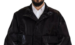 Dolce & Gabbana Bordeaux Nylon Collared Men Coat Jacket -   -  Dolce & Gabbana.