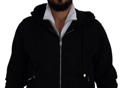 Dolce & Gabbana Black Polyester Hooded Full Zip Jacket -   -  Dolce & Gabbana.