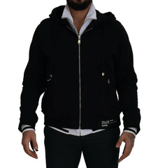 Dolce & Gabbana Black Polyester Hooded Full Zip Jacket -   -  Dolce & Gabbana.