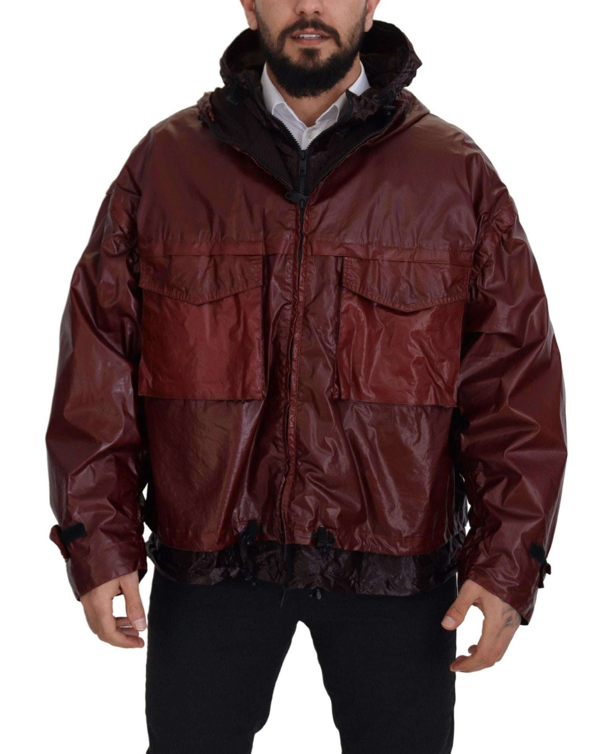 Dolce & Gabbana Bordeaux Cotton Hooded Full Zip Jacket -   -  Dolce & Gabbana.