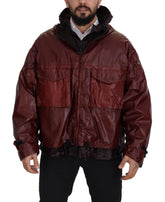 Dolce & Gabbana Bordeaux Cotton Hooded Full Zip Jacket -   -  Dolce & Gabbana.