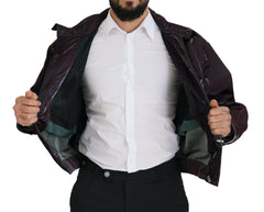 Dolce & Gabbana Purple Nylon Collared Biker Coat Jacket -   -  Dolce & Gabbana.