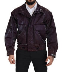Dolce & Gabbana Purple Nylon Collared Biker Coat Jacket -   -  Dolce & Gabbana.