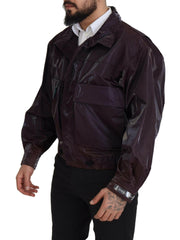 Dolce & Gabbana Purple Nylon Collared Biker Coat Jacket -   -  Dolce & Gabbana.