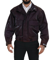 Dolce & Gabbana Purple Nylon Collared Biker Coat Jacket -   -  Dolce & Gabbana.