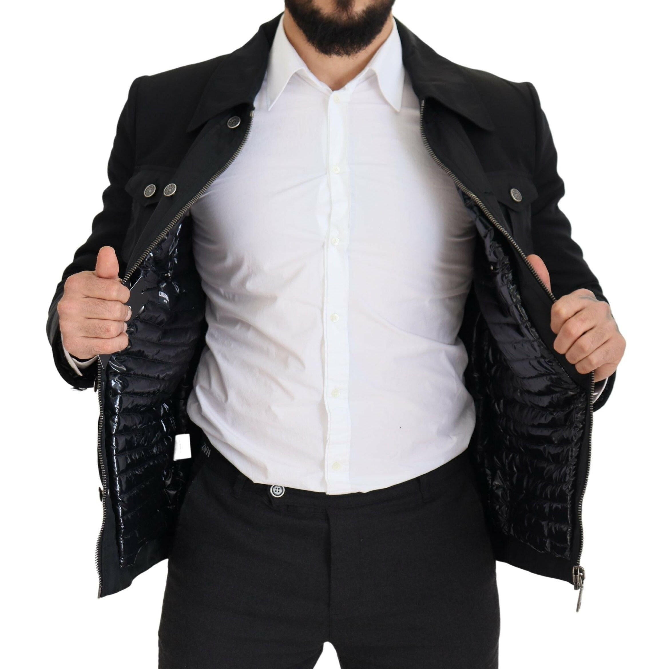 Dolce & Gabbana Black Wool Collared Full Zip Jacket -   -  Dolce & Gabbana. Dolce & Gabbana Black Wool Collared Full Zip Jacket -   -  Dolce & Gabbana.
